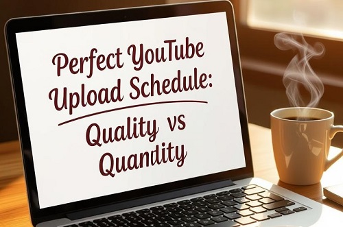 Illustration of a YouTube creator planning an upload schedule